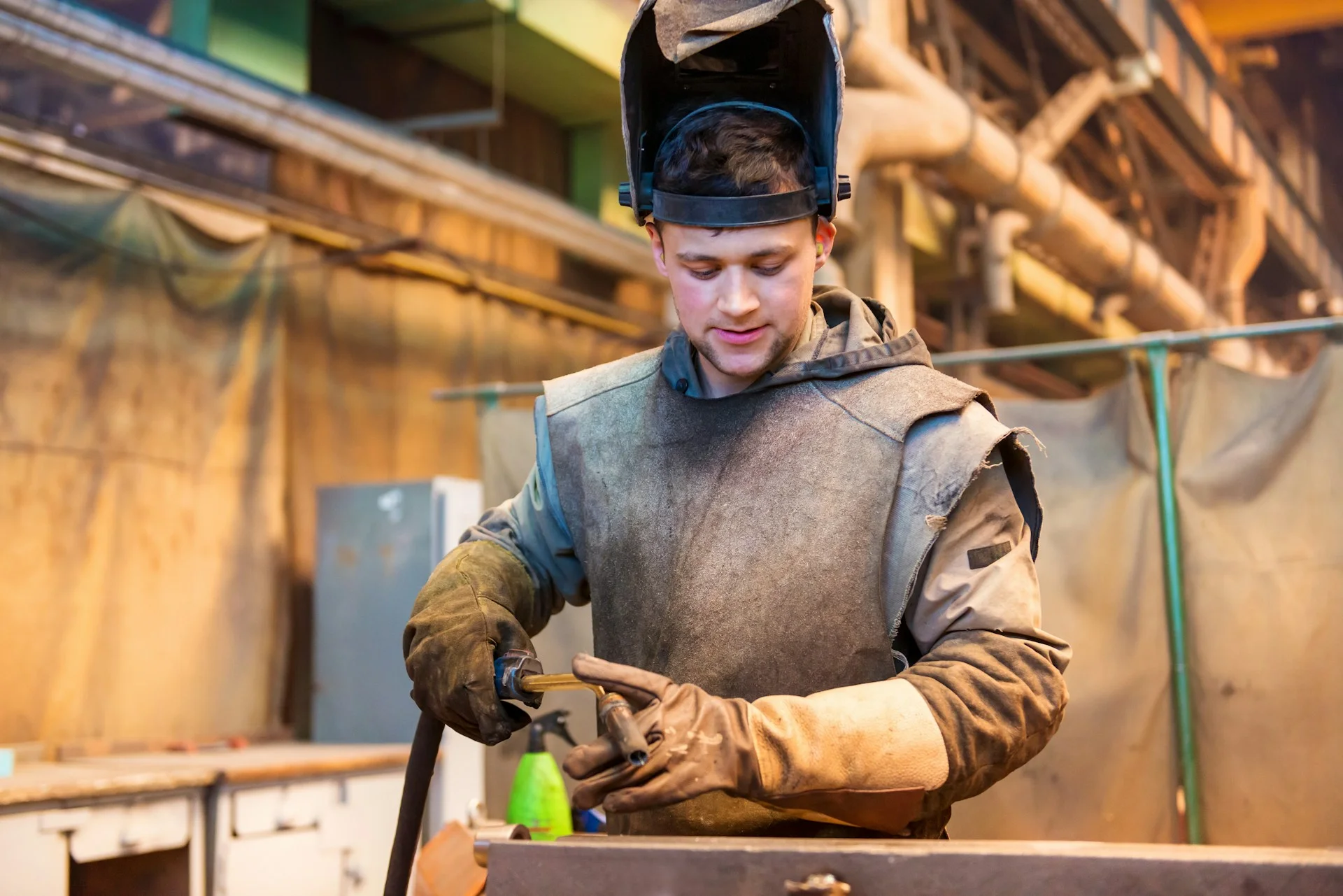 Man with. bionic shield 
